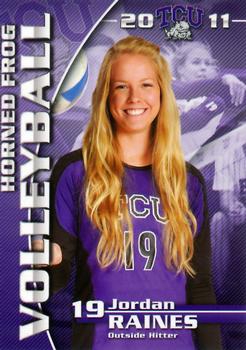 2011 TCU Horned Frog Volleyball Schedules #NNO Jordan Raines Front